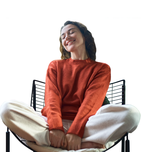 relaxing yoga pose on chair