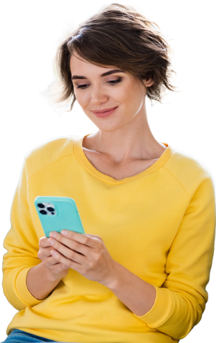 woman checking phone