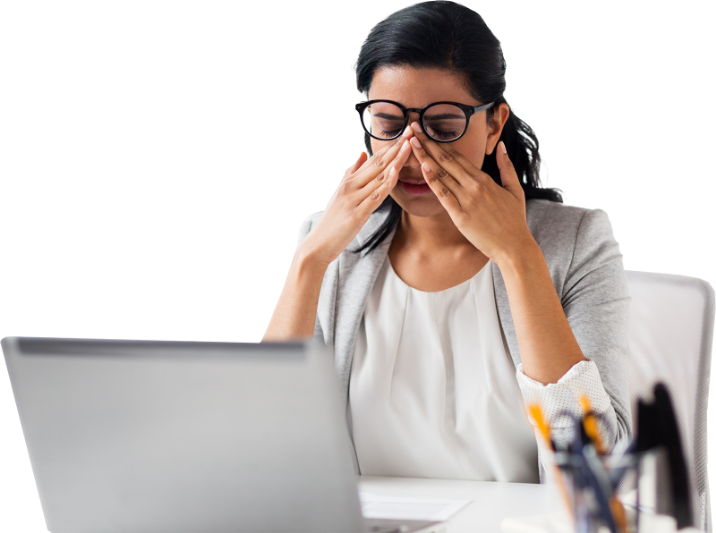 vdu screening office anxious woman